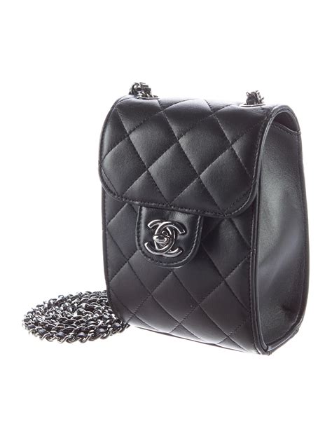 chanel black and white small drawstring crossbody bag|Chanel quilted crossbody bag.